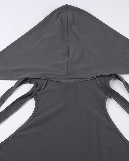 Zephiarah Hooded Cut Out Cardigan