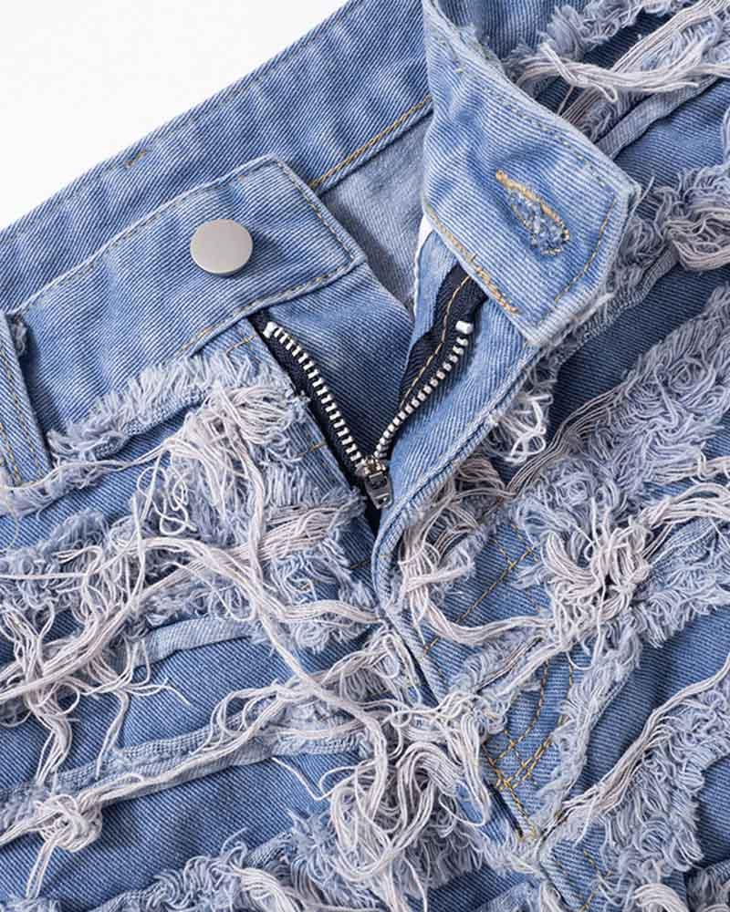 Fluffy Fashion Denim Shorts