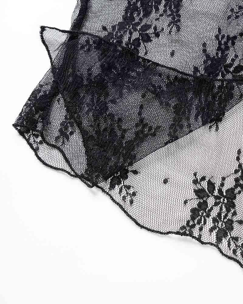 Sarphine Bandeau Lace Drape Top