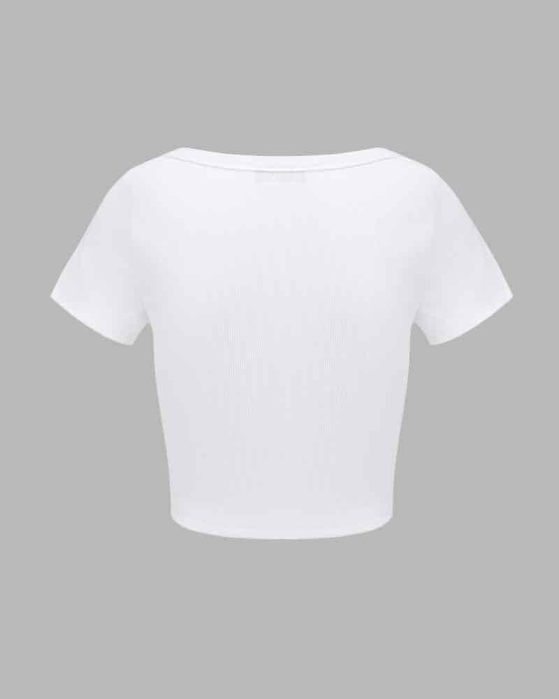 Saldiac Scoop Neck Cropped T-Shirt