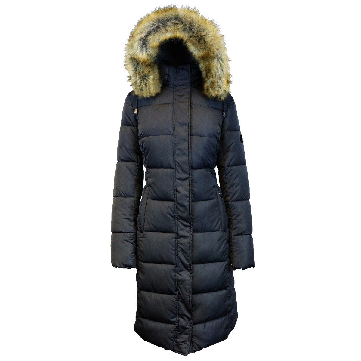 Long Heavyweight Parka Jacket with Faux-Fur Hood Black Jackets & Coats refund_fee:2200