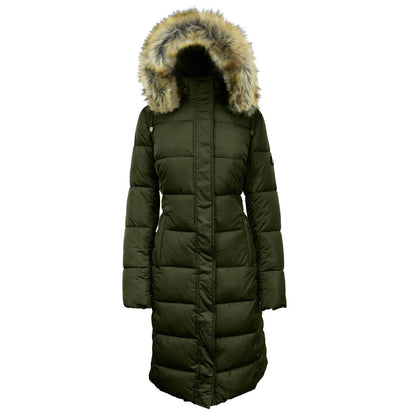 Long Heavyweight Parka Jacket with Faux-Fur Hood Olive Jackets & Coats refund_fee:2200