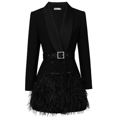 OPHELIE FEATHER BLAZER DRESS