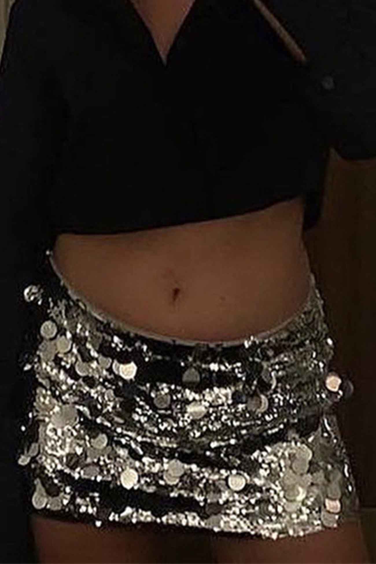 Sequin Mini Hip Skirt