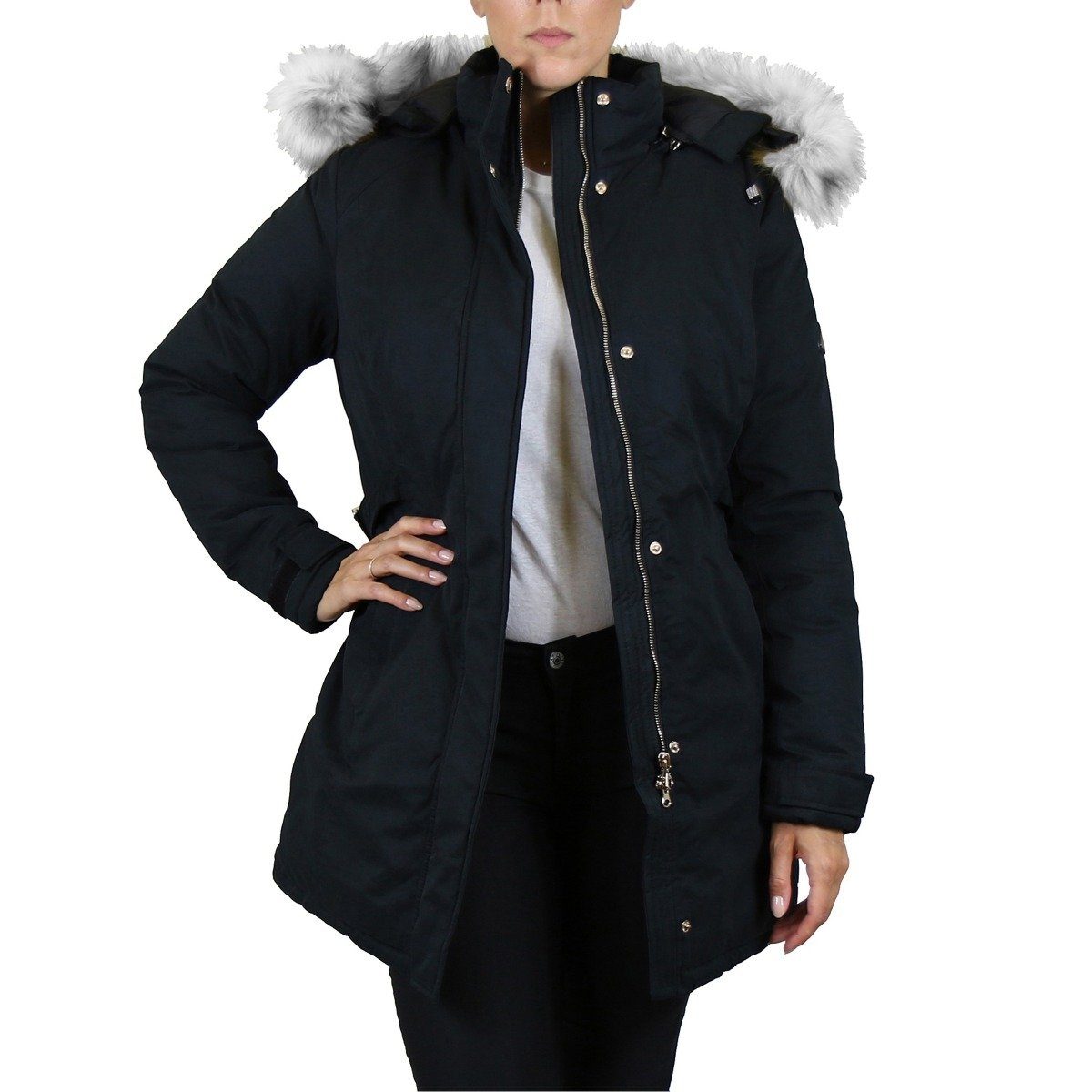 Spire By Galaxy Heavyweight Women's Parka with Hood Black __stock:50 Jackets & Coats refund_fee:1800