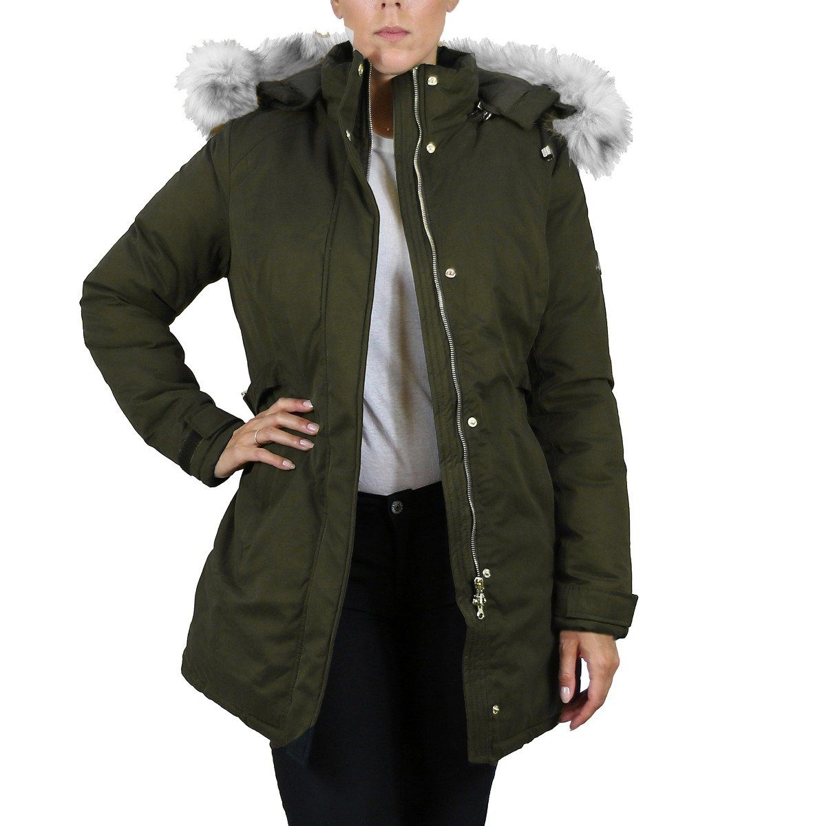 Spire By Galaxy Heavyweight Women's Parka with Hood Olive __stock:50 Jackets & Coats refund_fee:1800