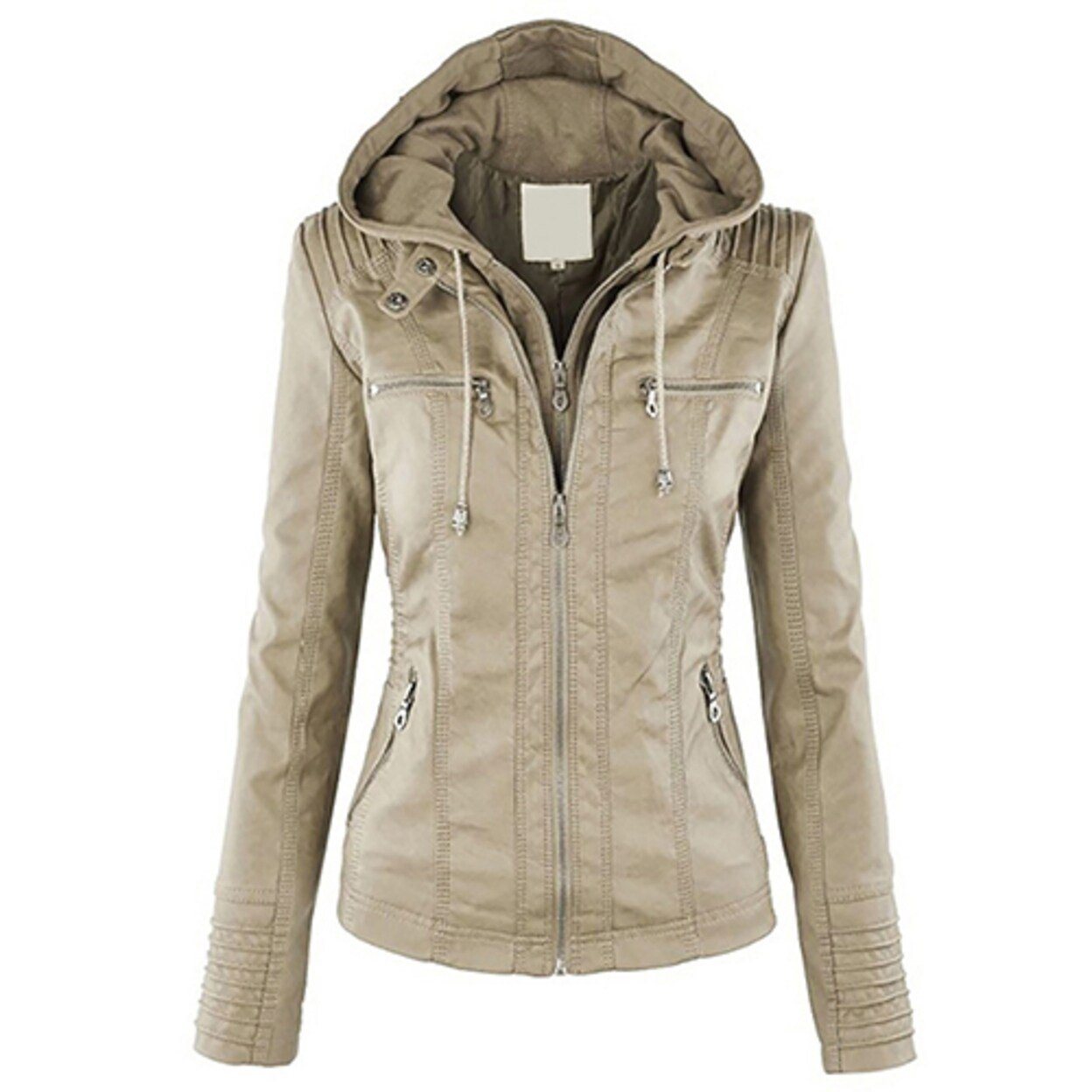 Women Fashion Autumn Winter Coat Jacket Beige Jackets & Coats refund_fee:1200