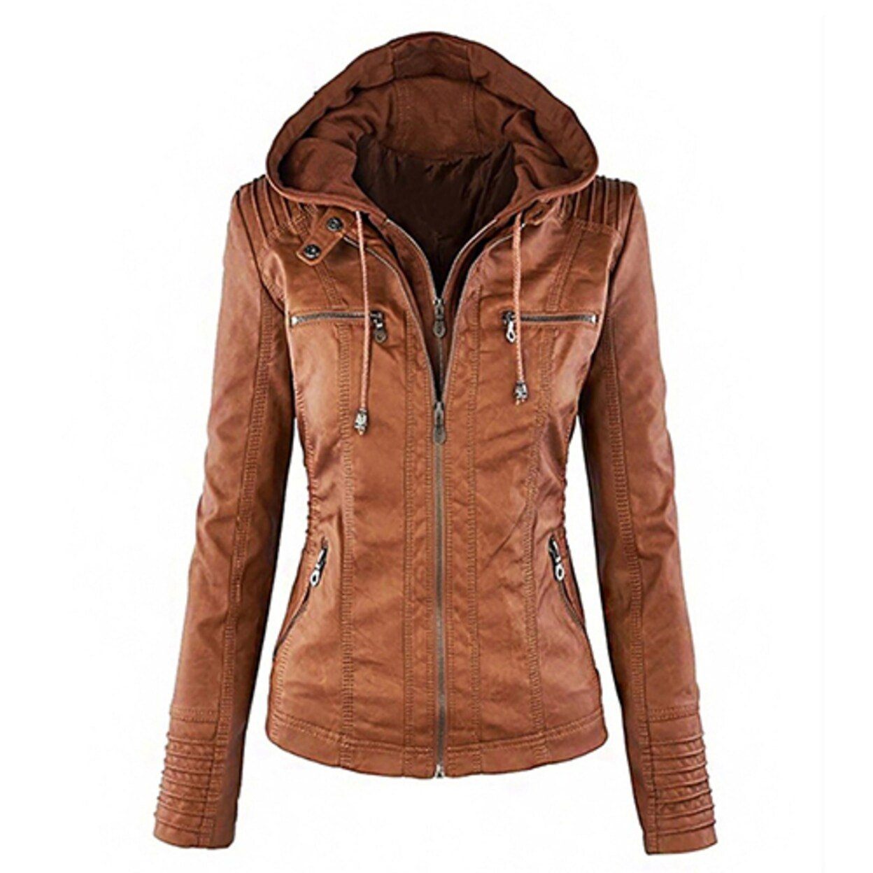 Women Fashion Autumn Winter Coat Jacket Brown Jackets & Coats refund_fee:1200