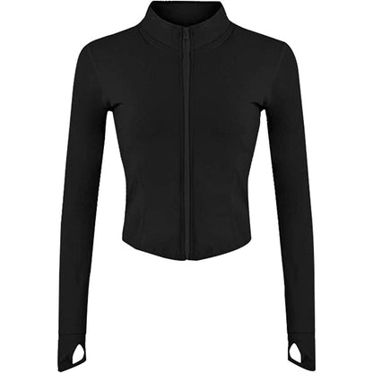 Women's Athletic Full Zip Lightweight Workout Jacket Black __stock:200 Jackets & Coats refund_fee:1200