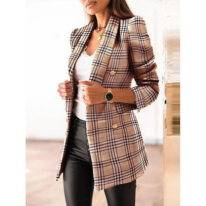 Women's Blazer Casual Jacket Khaki __stock:200 Jackets & Coats refund_fee:1200