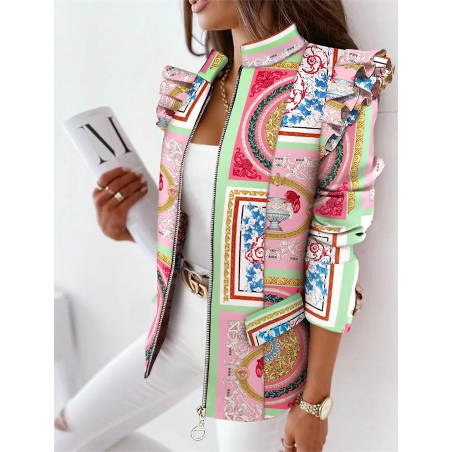 Women's Blazer Formal Casual Pink __stock:200 Jackets & Coats refund_fee:1200