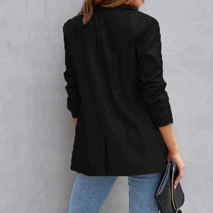 Women's Blazer Warm Breathable Outdoor Office Street Pocket Single Breasted Turndown