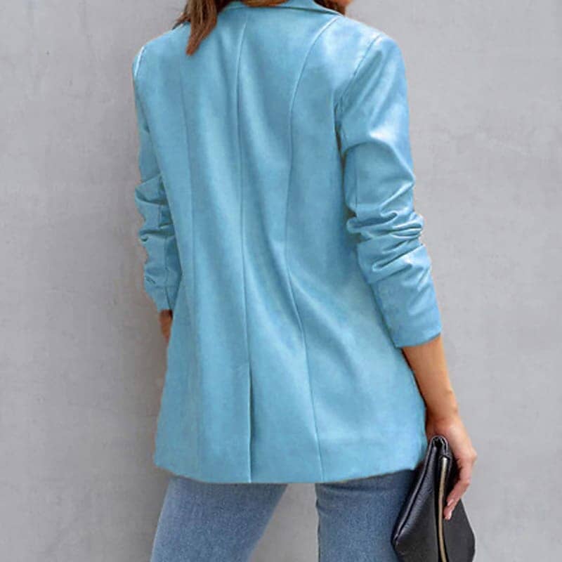 Women's Blazer Warm Breathable Outdoor Office Street Pocket Single Breasted Turndown