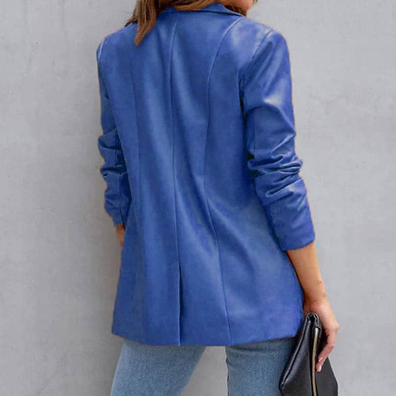 Women's Blazer Warm Breathable Outdoor Office Street Pocket Single Breasted Turndown