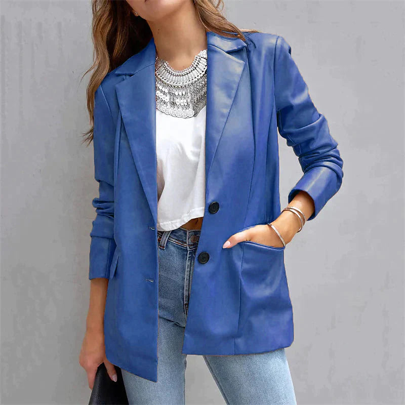 Women's Blazer Warm Breathable Outdoor Office Street Pocket Single Breasted Turndown