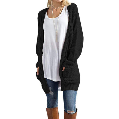 Women's Boho Long Sleeve Cardigan Black __stock:500 Jackets & Coats refund_fee:1200