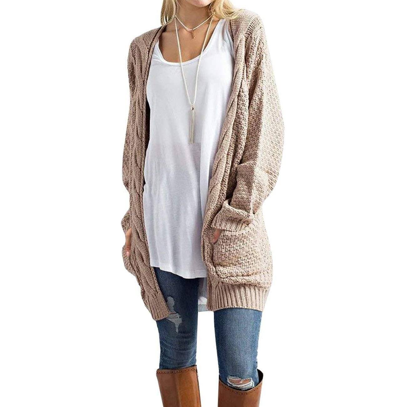 Women's Boho Long Sleeve Cardigan Light Pink __stock:500 Jackets & Coats refund_fee:1200