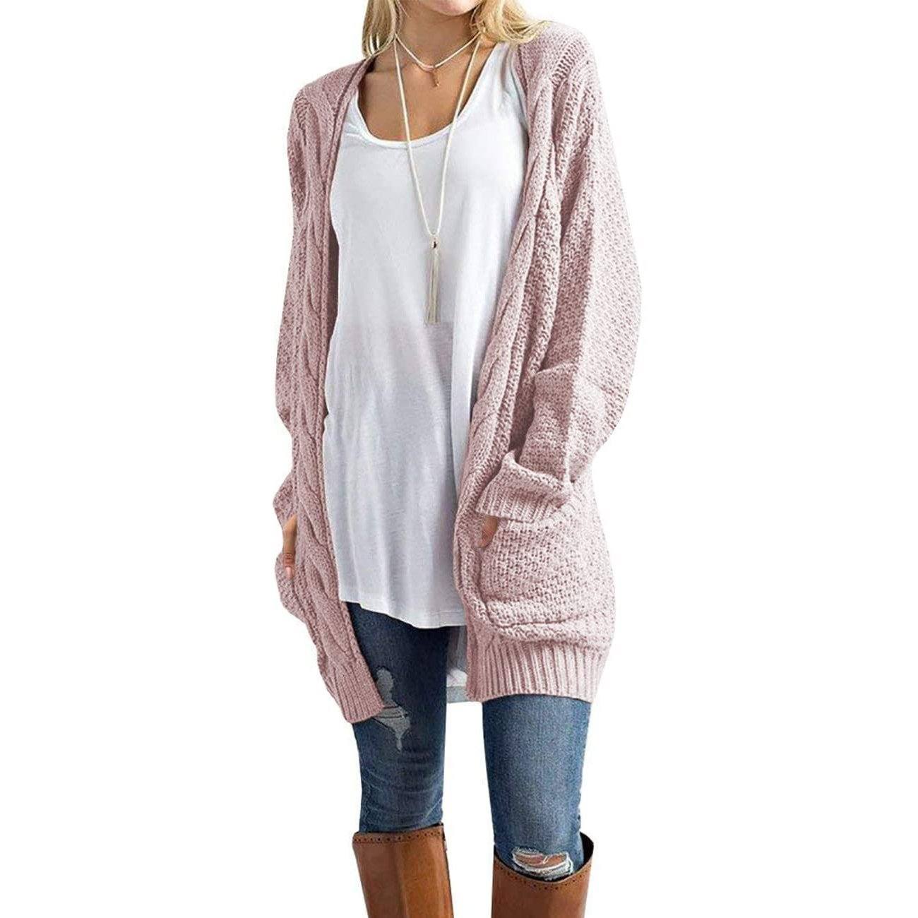 Women's Boho Long Sleeve Cardigan Pink __stock:500 Jackets & Coats refund_fee:1200