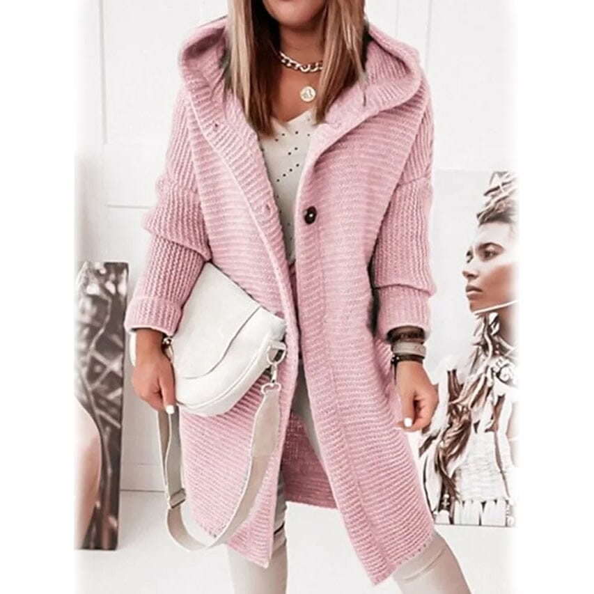 Women's Button Knitted Cardigan Sweater Pink __stock:200 Jackets & Coats refund_fee:1200