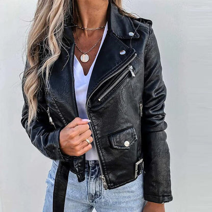 Women's Faux Modern Street Style Leather Jacket Black __stock:200 Jackets & Coats refund_fee:1200