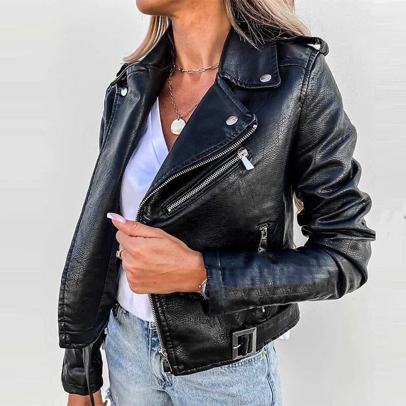 Women's Faux Modern Street Style Leather Jacket