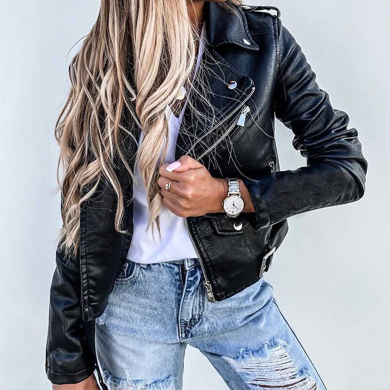 Women's Faux Modern Street Style Leather Jacket