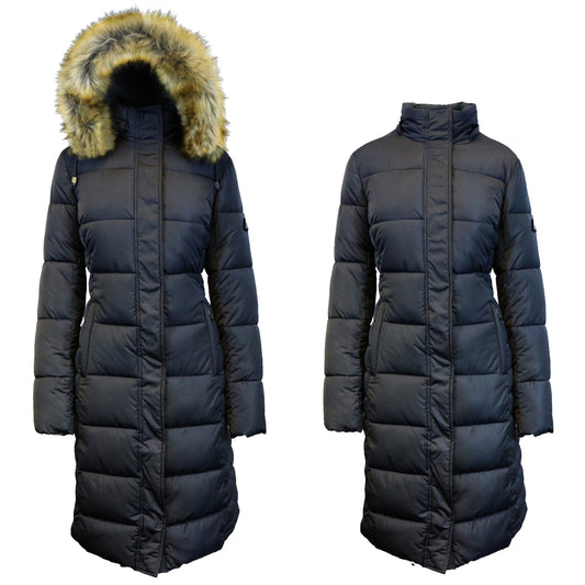 Womens Heavyweight Long Parka Jacket Coat Black __stock:50 Jackets & Coats refund_fee:2200