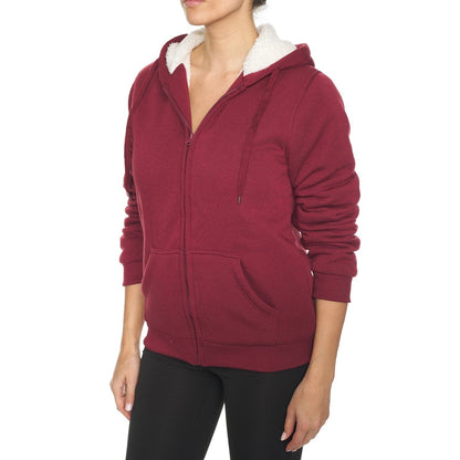 Women's Inner and Outer Sherpa Hoodie Sweatshirt Jacket