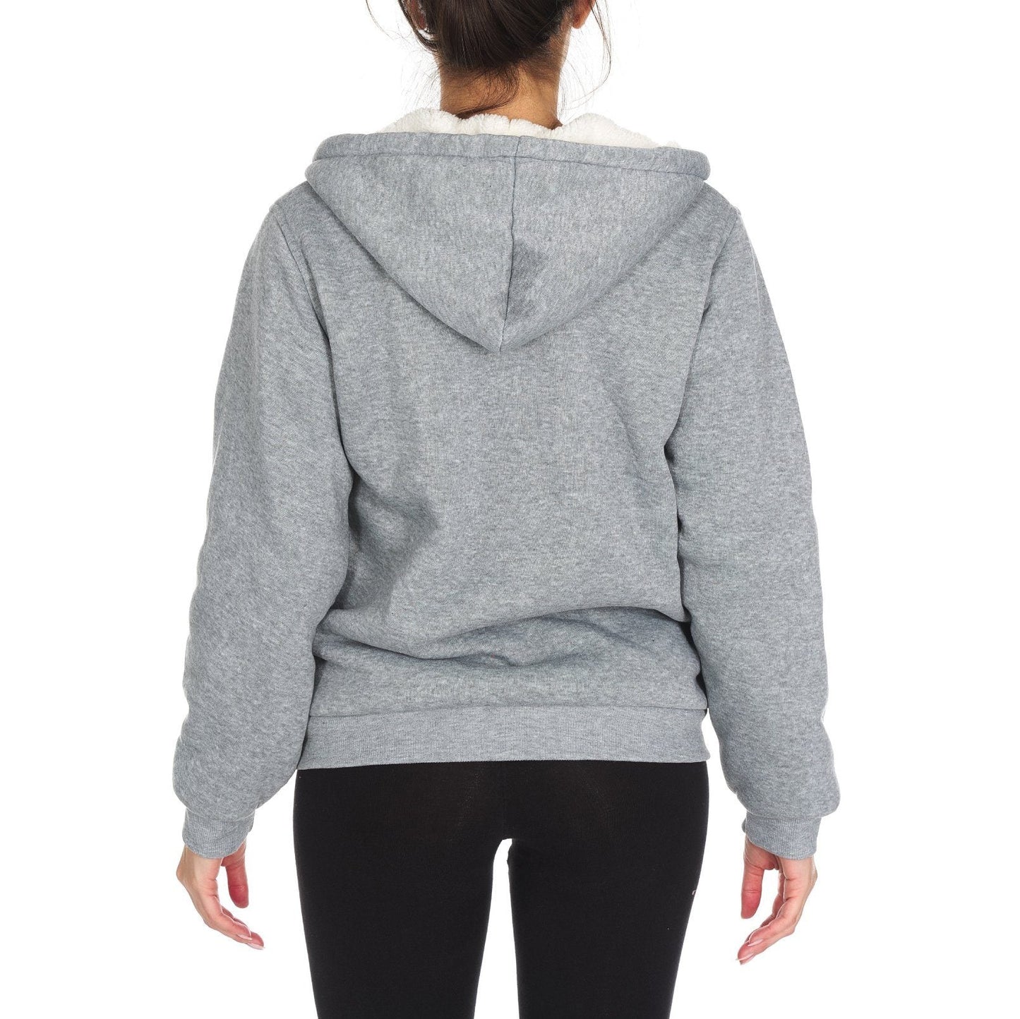 Women's Inner and Outer Sherpa Hoodie Sweatshirt Jacket