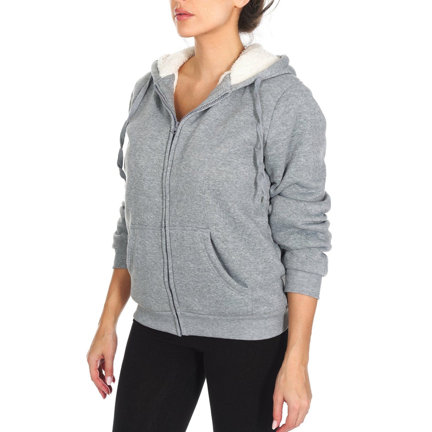 Women's Inner and Outer Sherpa Hoodie Sweatshirt Jacket