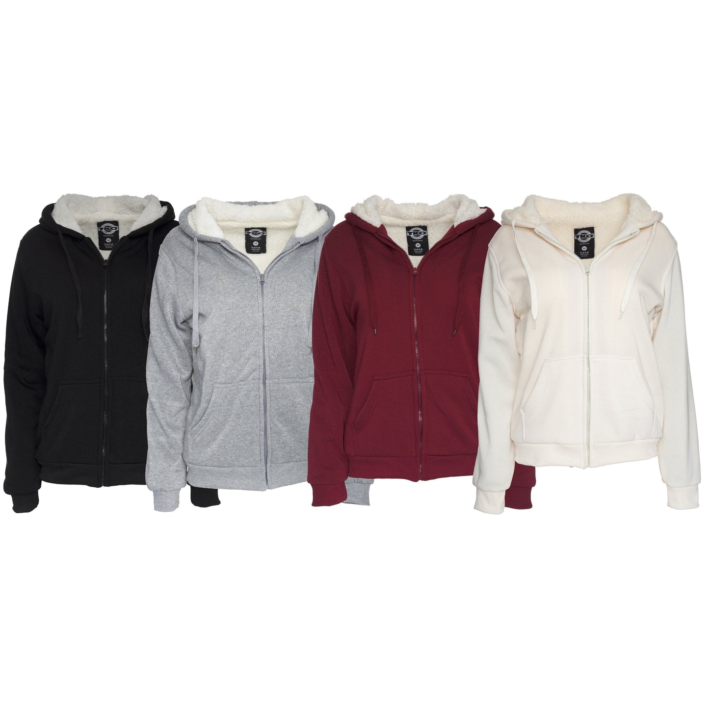 Women's Inner and Outer Sherpa Hoodie Sweatshirt Jacket