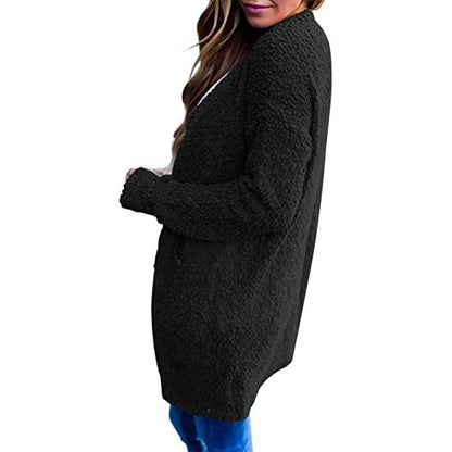 Women's Long Sleeve Soft Chunky Knit Sweater Coat