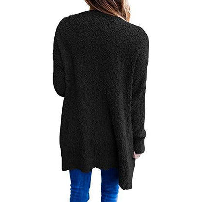 Women's Long Sleeve Soft Chunky Knit Sweater Coat