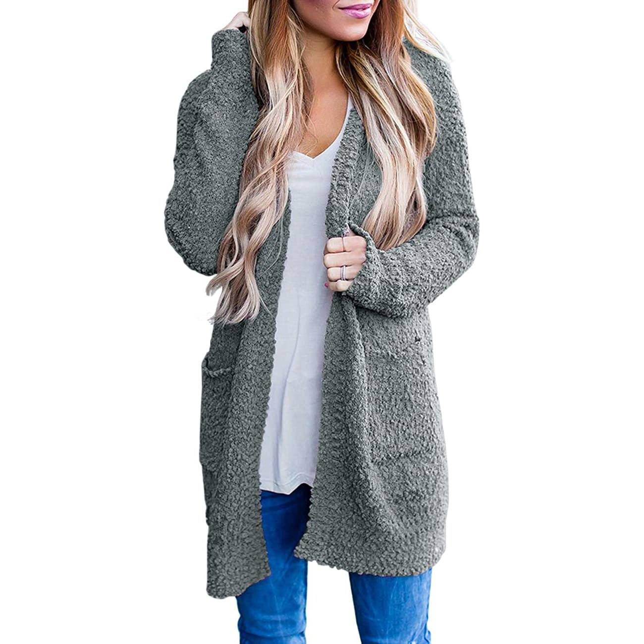 Women's Long-Sleeved Soft Chunky Knitted Sweater Gray __stock:500 Jackets & Coats refund_fee:1200