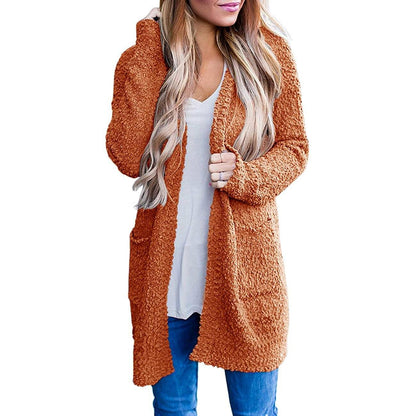 Women's Long-Sleeved Soft Chunky Knitted Sweater Orange __stock:500 Jackets & Coats refund_fee:1200