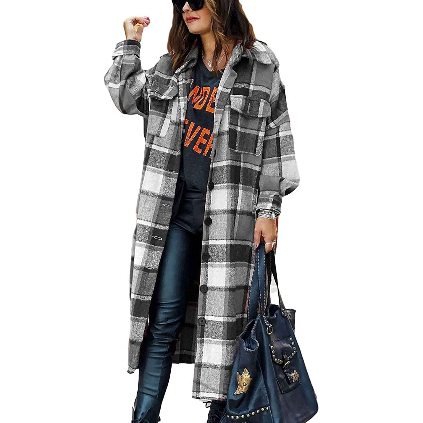 Womens Lounge Lapel Button Up Long Sleeve Gray __stock:200 Jackets & Coats refund_fee:1800