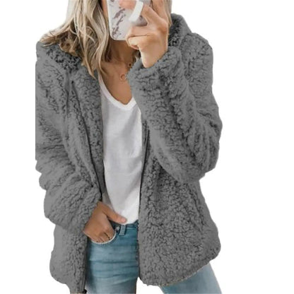 Women's Plus Size Hoodie Coat Long Sleeve Dark Gray __stock:200 Jackets & Coats refund_fee:1200