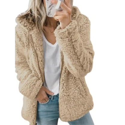 Women's Plus Size Hoodie Coat Long Sleeve Khaki __stock:200 Jackets & Coats refund_fee:1200