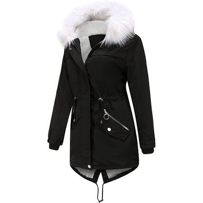 Women's Thick Warm Fleece Lined Winter Coat Jacket Parka with Fluffy Hood