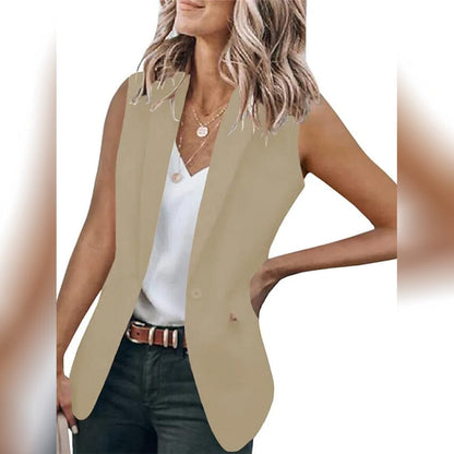 Women's Vest Regular Coat Khaki __stock:200 Jackets & Coats refund_fee:1200