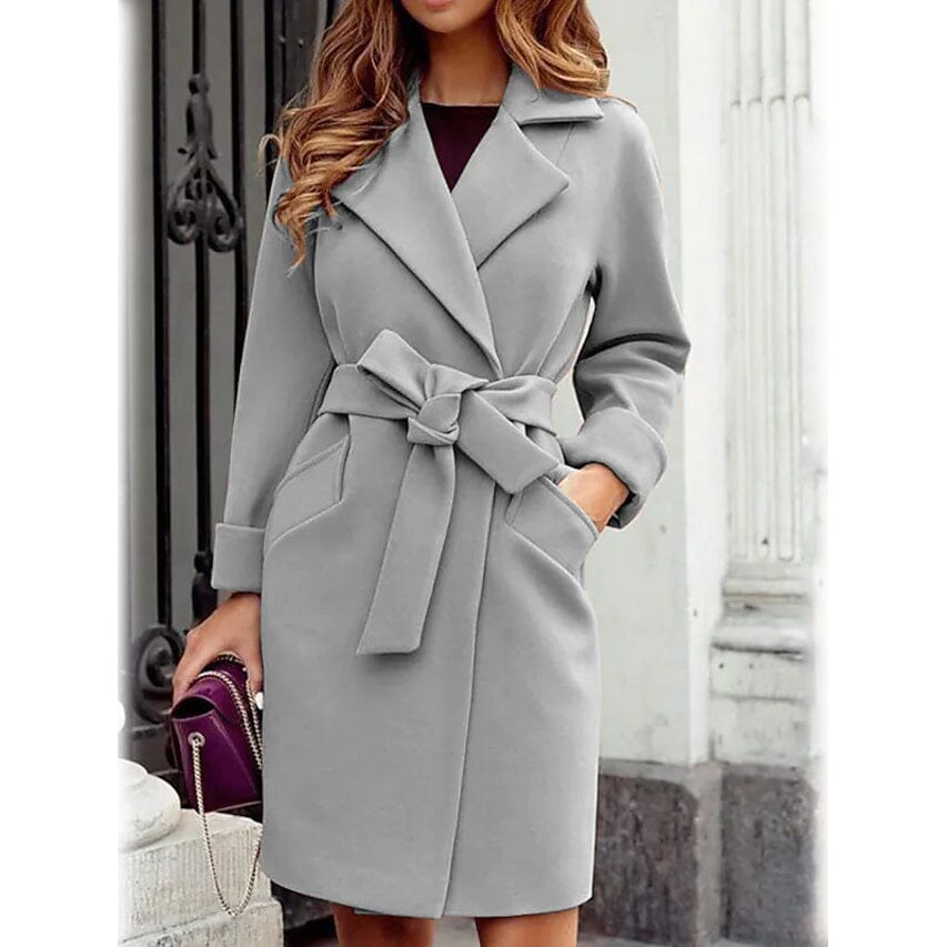 Women's Winter Fall Long Coat Gray __stock:200 Jackets & Coats refund_fee:1200