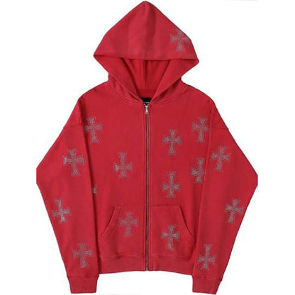 Women's Zip Sports Hoodie Red __stock:200 Jackets & Coats refund_fee:1200