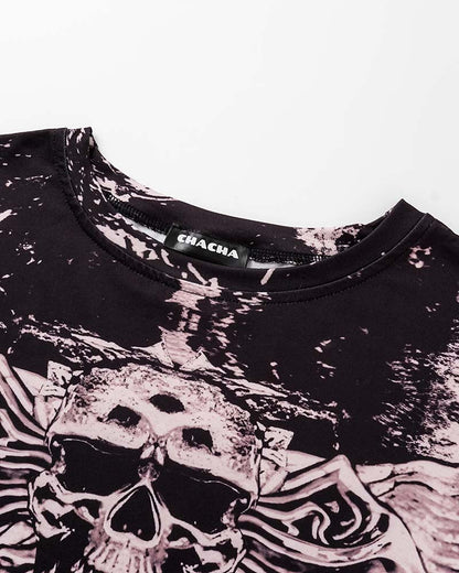 Umbriel Skull Grunge Graphic Oversized T-Shirt